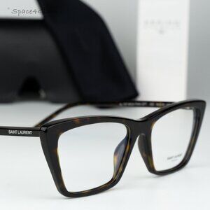 BRAND NEW Saint Laurent SL737 MICA THIN OPT 002 Havana Cat Eye Unisex Eyeglasses